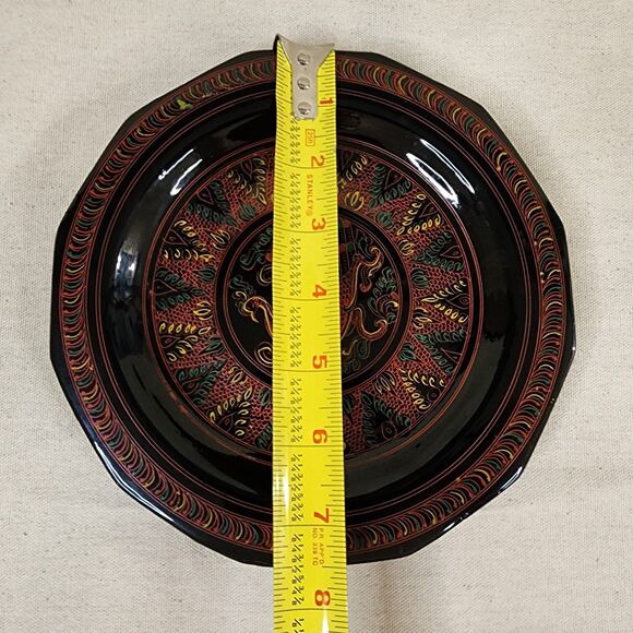 Vintage Hand-Painted 12-Sided Folk Art Wood Plates – Set of 4 (1970s–1980s) - Picture 12 of 14